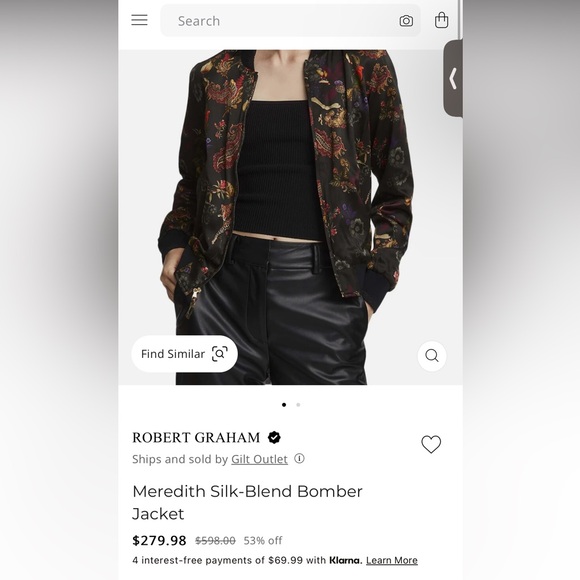 Robert Graham- Meredith silk-blend bomber jacket - Picture 3 of 3